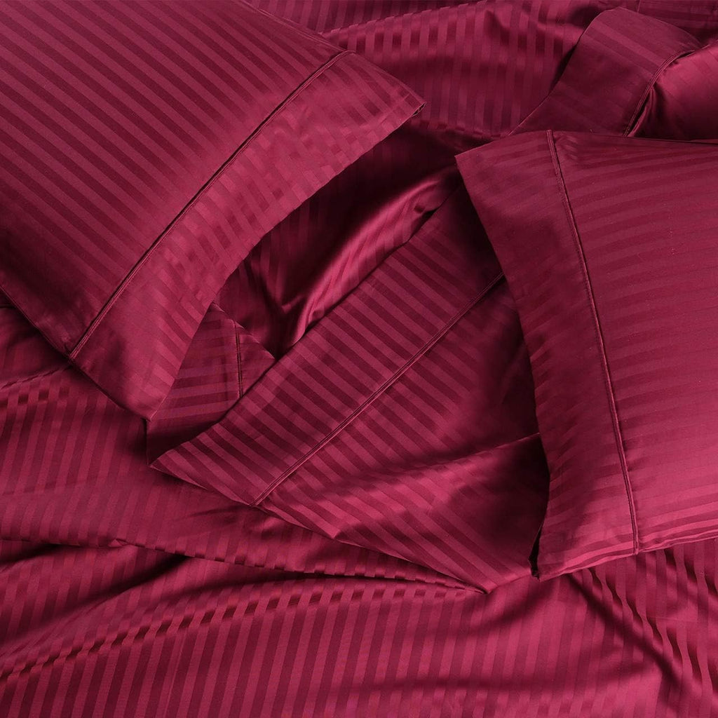 Royal Hotel Bedding Stripe Sheets - Top Split-King: Adjustable King Bed Sheets - 4PC Bed Sheet Set - 100% Cotton - 600 Thread Count - Deep Pocket, Top Split King, Black