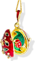 Locket Ladybug Surprise Red Green Enamel Jewelry Sterling Silver Gold Vermeil Necklace Pendant for Women