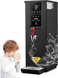 Commercial Milk Frother - Multi-Functional Milk Steamer Machine Hot Water Dispenser Beverage Heater with LED Display Panel for Latte Cappuccino Coffee Milk Tea Foam Hotel Black
