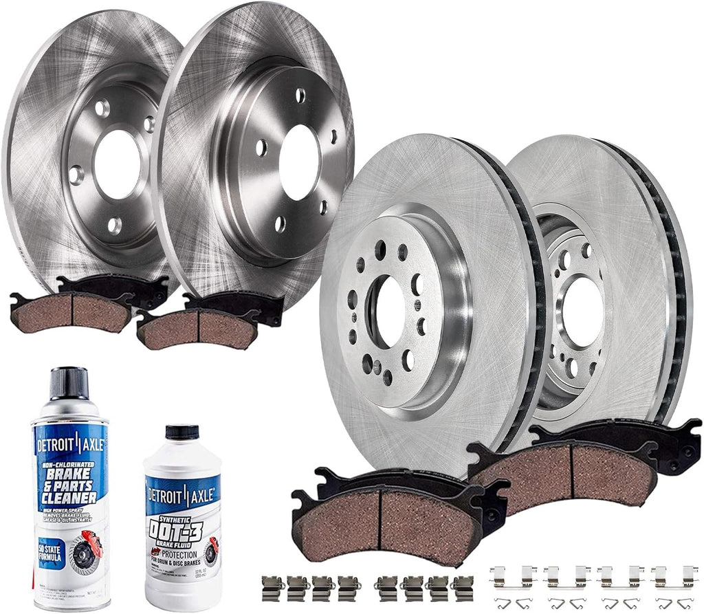 Detroit Axle - 10pc Brake Kit for 2017-2021 Honda Clarity Disc Brake Rotors Ceramic Brakes Pads with Hardware 2018 2019 2020 Replacement : 12.28' inch Front and 12.20' inch Rear
