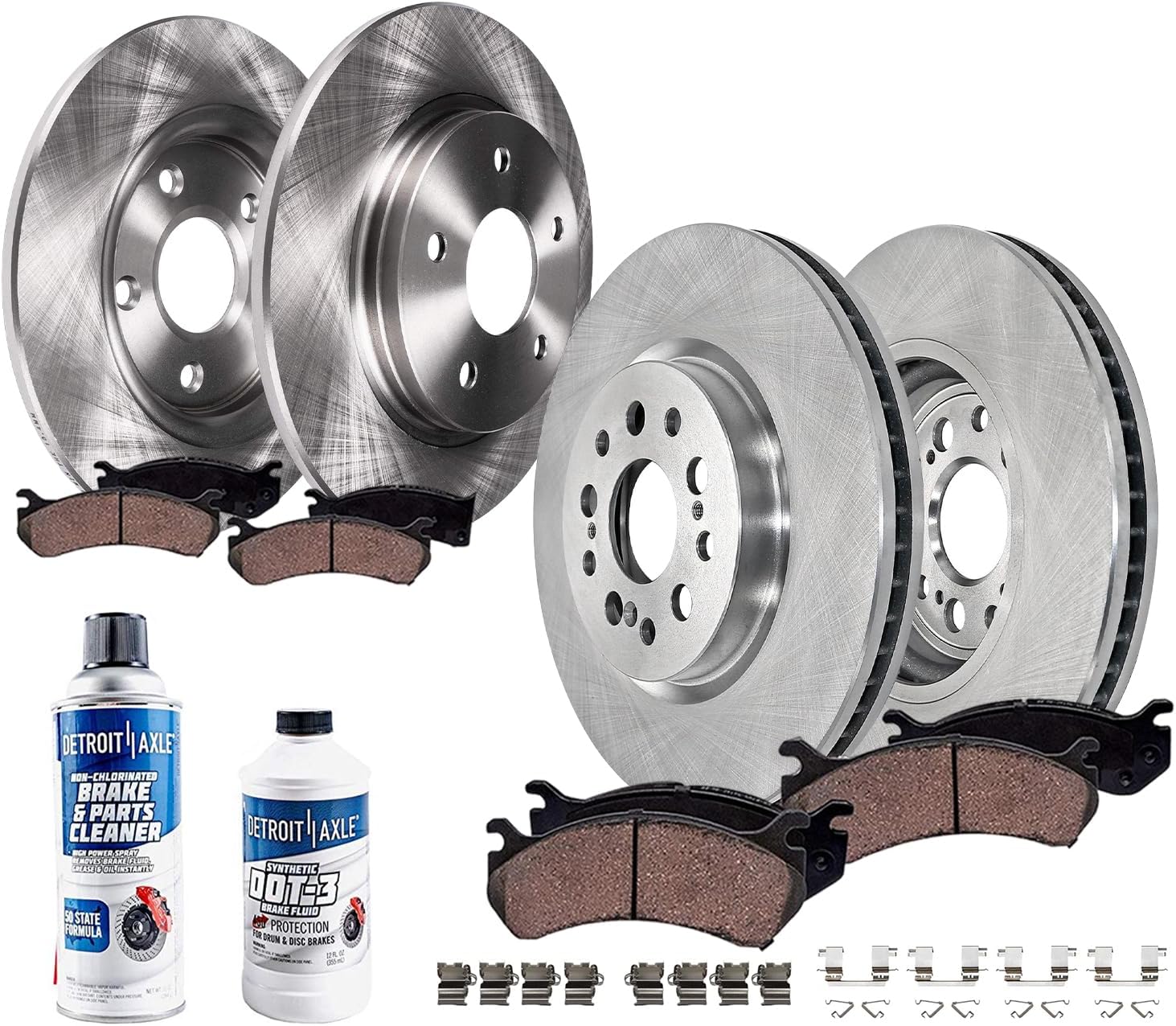 Detroit Axle - 10pc Brake Kit for 2017-2021 Honda Clarity Disc Brake Rotors Ceramic Brakes Pads with Hardware 2018 2019 2020 Replacement : 12.28' inch Front and 12.20' inch Rear