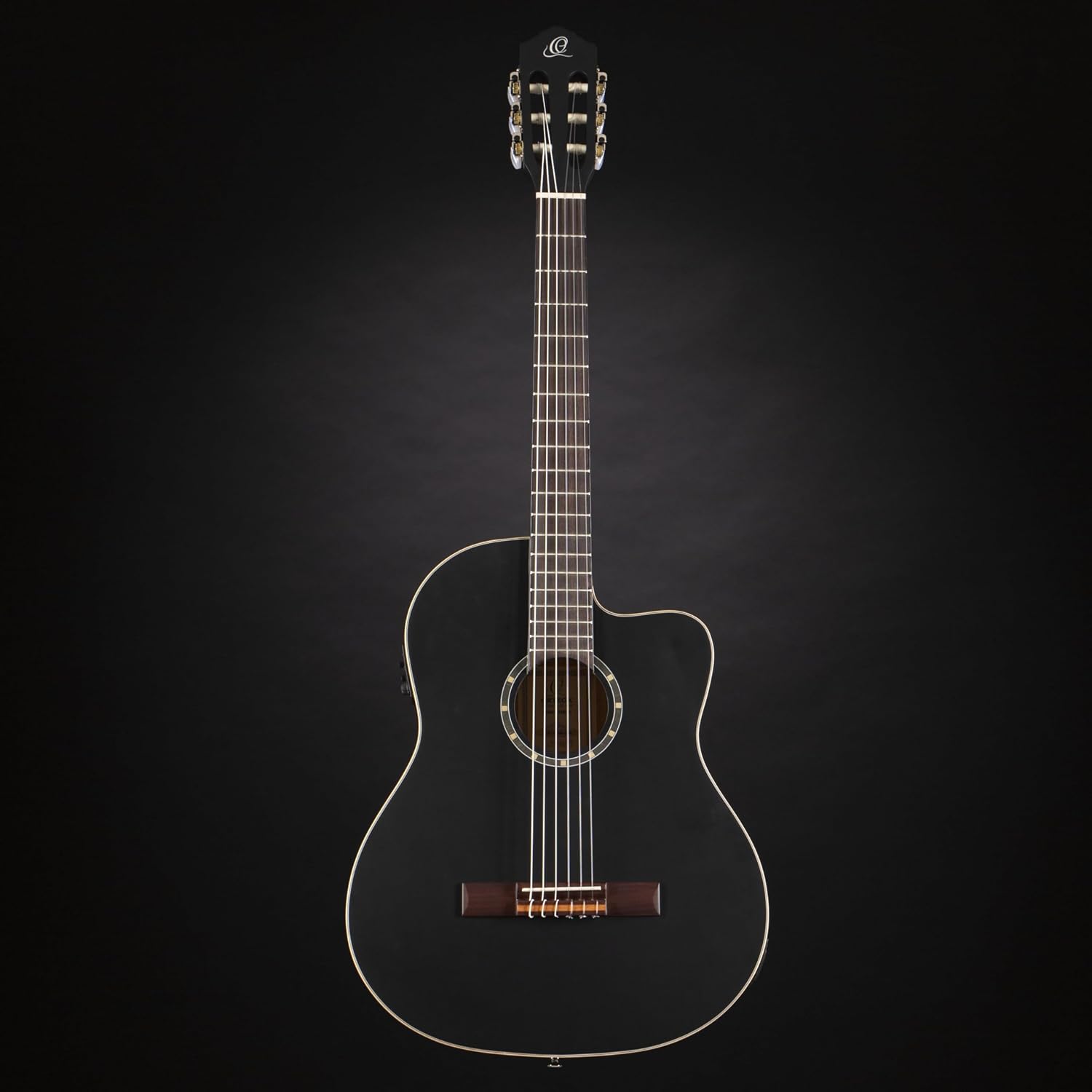 RCE125SN-SBK Family Series Thinline Acoustic Electric Nylon Classical 6-String Guitar w/Free Bag