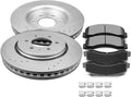 SCITOO - Brake Kits For Ford For Expedition 2010-2021,For F-150 2010-2020,For Lincoln For Navigator 2010-2021 Front Drilled Slotted Brake Rotors and Semi Metallic Brakes Pads Replacement: 54153;D1414