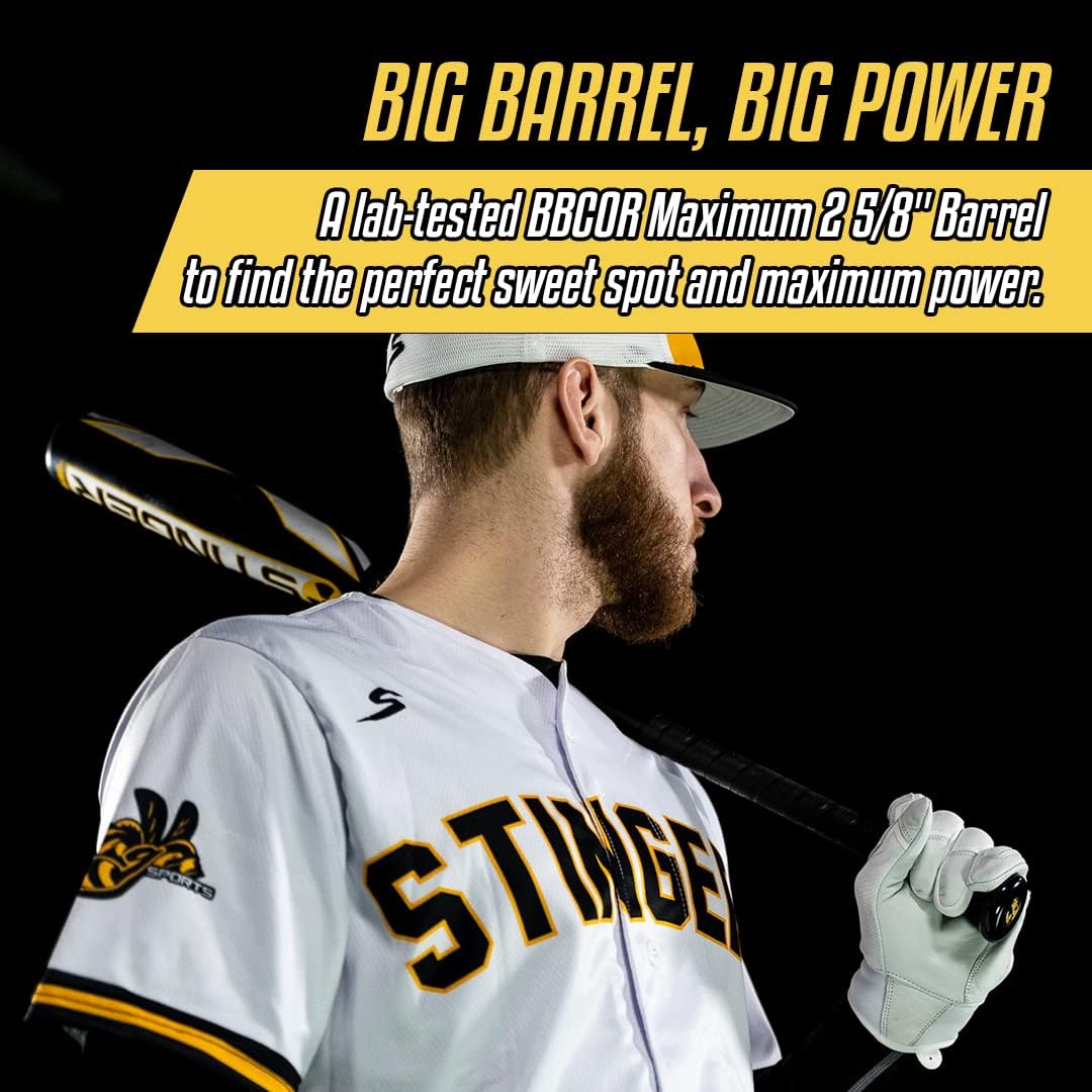 Stinger Nuke 2 BBCOR Baseball Bat - 3 Drop - 2 5/8' Barrel - Available in 31' to 34' - Drop 3 Baseball Bat for Middle School, High School, or College