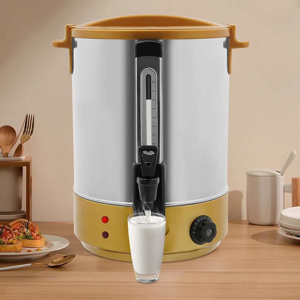 Hot Water Dispenser, Electric Heat Preservation Bucket, 86-230℉ Temp Adjustable Stainless Steel Coffee Maker Hot Water Beverage Dispenser, 5.07Gal Commercial Coffee Urn Water Boiler and Warmer