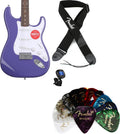 Squier Sonic Stratocaster Electric Guitar Essentials Bundle - Ultraviolet with Laurel Fingerboard