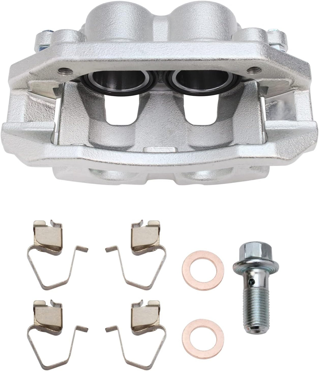 Detroit Axle - Front Brake Kit for 2005-2008 Dodge Dakota 2006-2009 Mitsubishi Raider Disc Brake Rotors Disc Brakes Caliper w/Bracket 2007 Replacement
