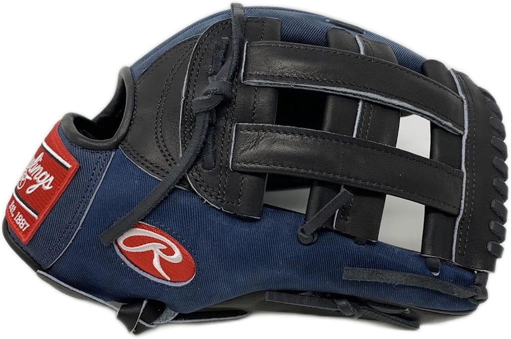 Rawlings | Limited Edition Denim Series | Heart of The Hide | Traditional Break-in | Sizes 11.5' - 12.75' | Multiple Styles (Denim | H Web, 12.75 Inch | Outfield, Right Hand Throw)