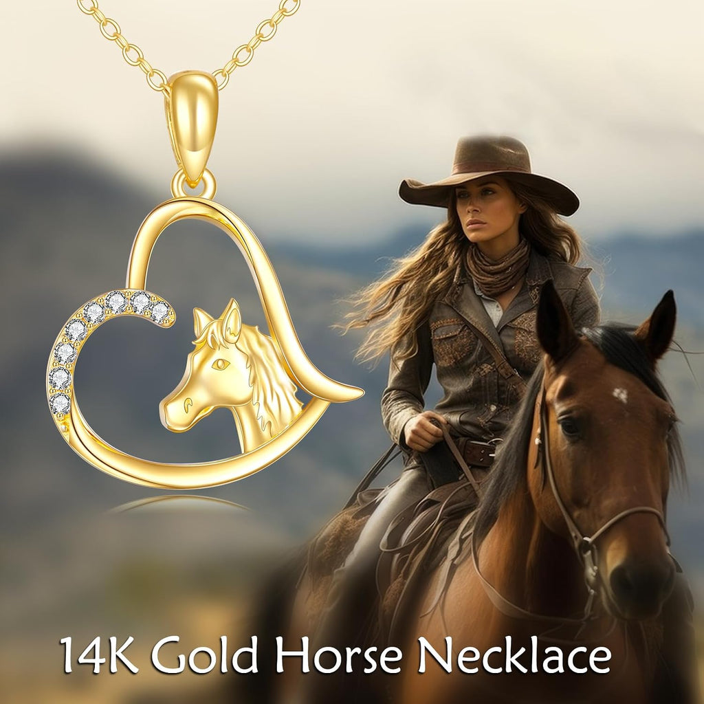 KECHO Christmas Gifts 14k Solid Gold Animals Necklace for Women Giraffe Bee Elephant Ladybug Koala Axolotl Horse Unicorn Cat Necklaces Pendant Jewelry Mothers Day Birthday for Mom Wife Friends