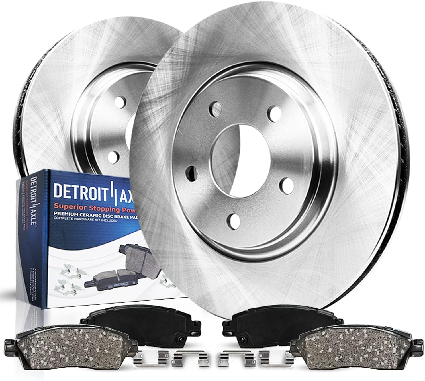 Detroit Axle - Front Brake Kit for 2011-2020 Jeep Grand Cherokee Dodge Durango, Disc Brake Rotors Ceramic Brakes Pads Replacement: 13.78' inch Front Rotors