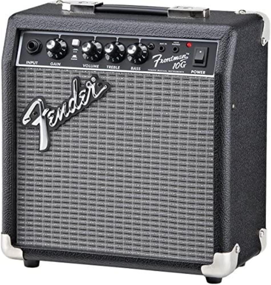 Fender Frontman 10G Guitar Amplifier (2311000000) Bundle with Fender 13ft Straight/Straight Joe Strummer Instrument Cable (Drab Green)