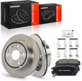 A-Premium 11.93 inch (303mm) Rear Vented Disc Brake Rotors + Ceramic Pads Kit Compatible with Select Chevy and GMC Models - Equinox/Terrain 2010 2011 2012 2013 2014 2015 2016 2017, 6-PC Set
