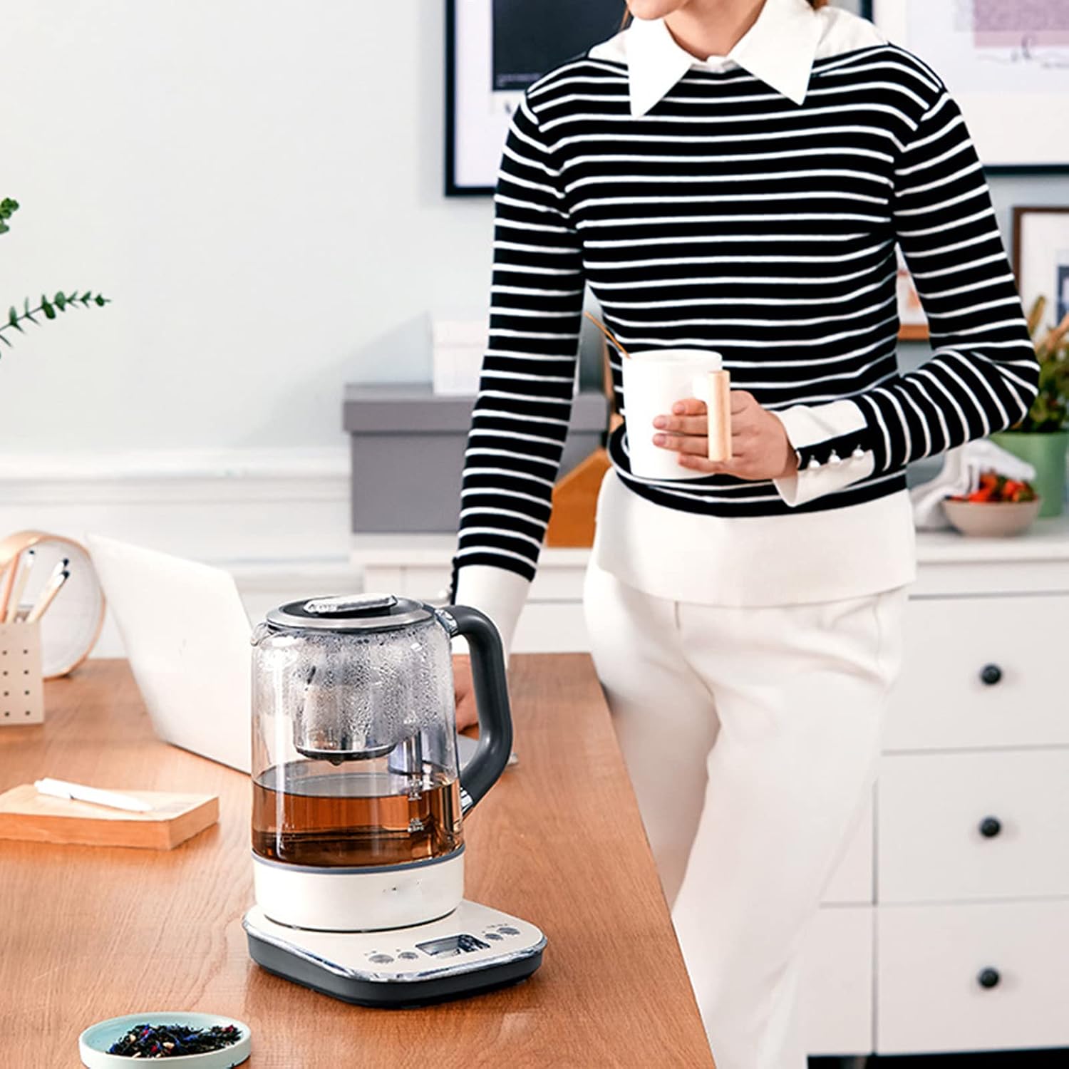 Electric Kettle Glass 1850w Lifting Tea Maker Office Hot Water Dispensers Automatic Small Household 1.7 Large Capacity Flower Teapot Electric Kettle (B) lofty ambition hopeful