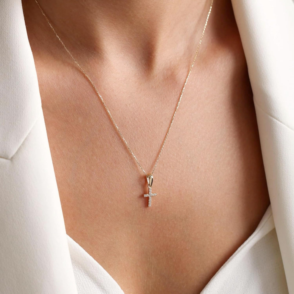 14K Solid Gold Necklace | Gold Chain Necklace For Women | 14K Gold Necklaces | Gold Pendant Necklace | Dainty Necklaces | 18' | Real Yellow Fine Gold