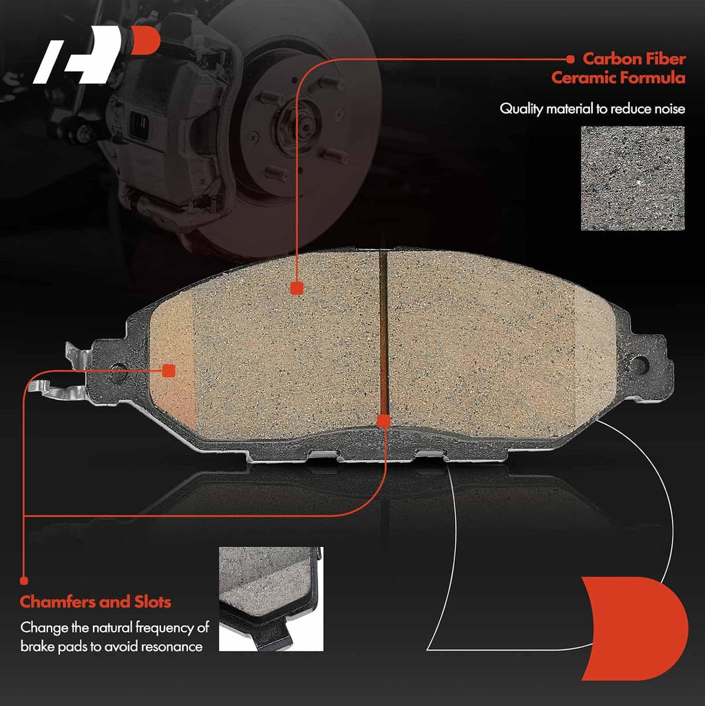 A-Premium 12.59 inch (320mm) Front Vented Disc Brake Rotors + Ceramic Pads Kit Compatible with Select Nissan and Infiniti Models - Murano 2015-2023, Pathfinder 2013-2020, QX60, JX35, 6-PC Set