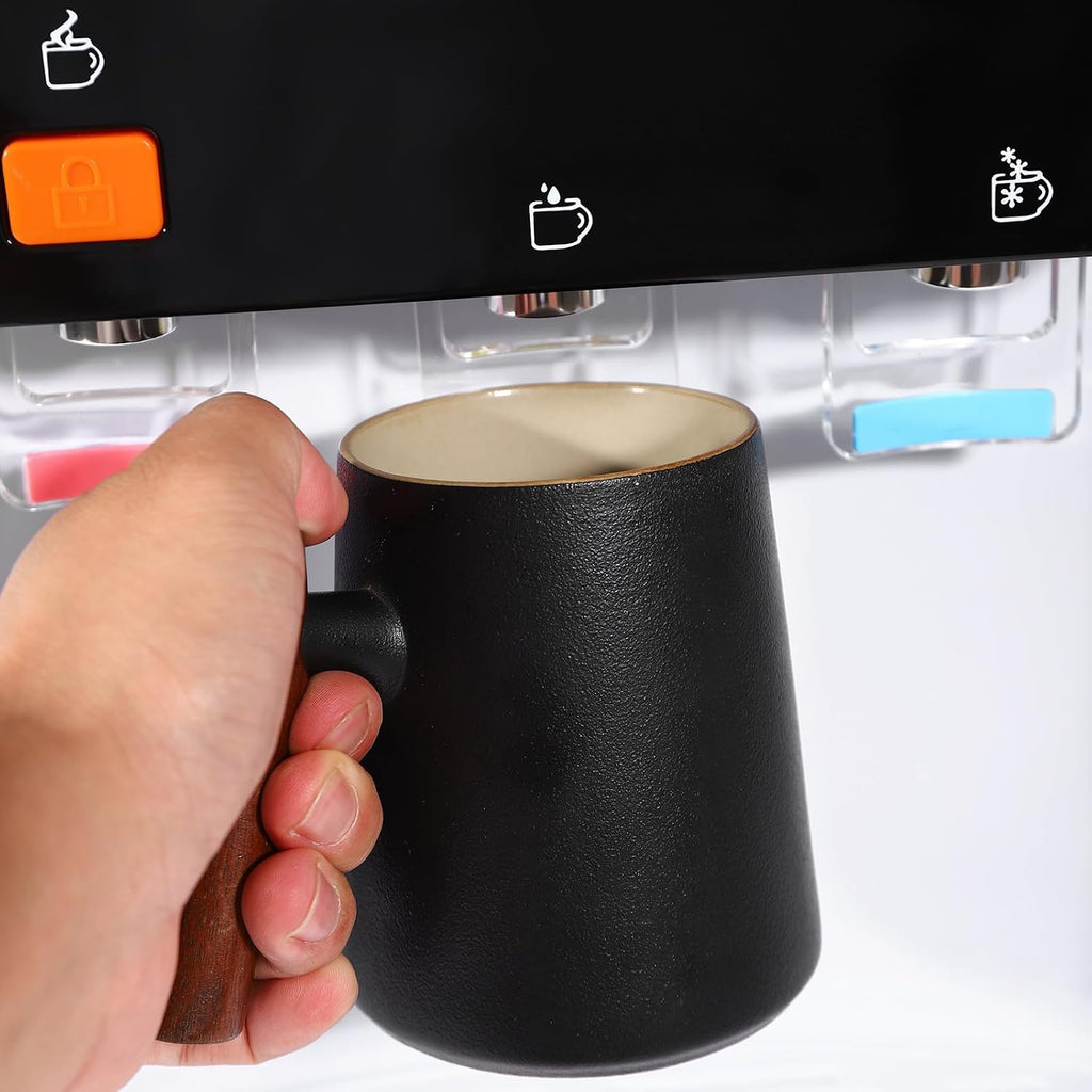 Countertop Hot and Cold Water Cooler Dispenser 575W Top Loading Tabletop Water Cooler Dispenser with 3 Water Outlets, Detachable Bucket Seat & Drip Tray, Safety Lock for 1.2-5 Gallon Bottle
