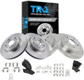 TRQ Front and Rear Brake Pad and Rotor Set Ceramic Vented Solid Rotors Compatible with 2007-2013 Suzuki SX4