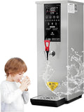 Commercial Milk Frother - Multi-Functional Milk Steamer Machine Hot Water Dispenser Beverage Heater with LED Display Panel for Latte Cappuccino Coffee Milk Tea Foam Hotel Silver