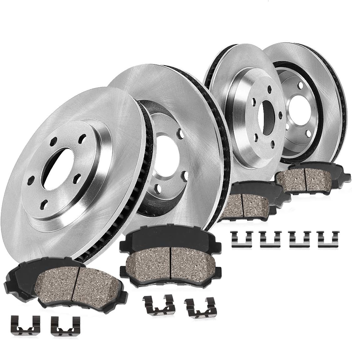 Callahan Brake Parts Front and Rear Brake Kit For Nissan Juke 2011-2017 [Model Specific] Replacement Brake Rotors with Ceramic Brake Pads