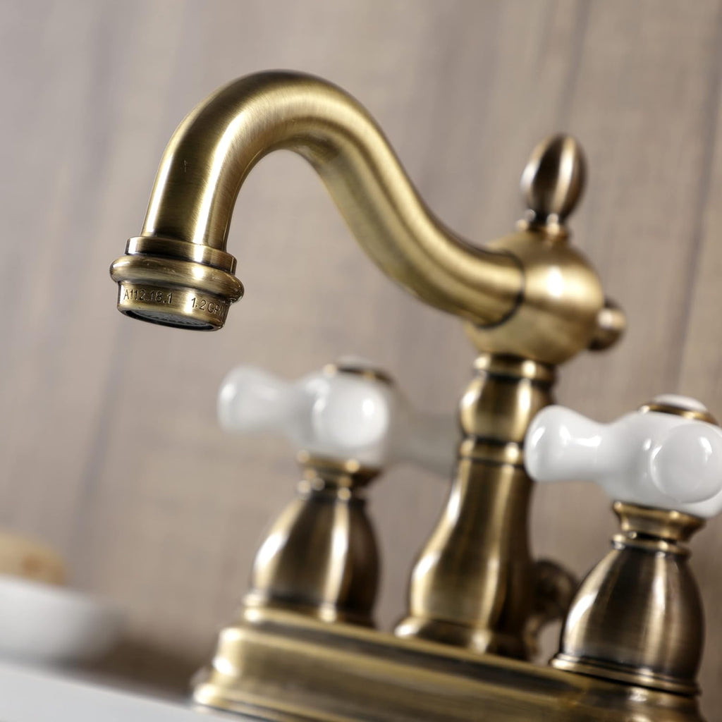 Kingston Brass KB1603PX 4 in. Centerset Bathroom Faucet, Antique Brass