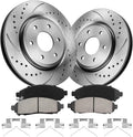 Front Brake Pads And Rotors Kit Compatible With 2005-2023 Nissan Frontier, 2015 Xterra, 31412 D1094-8200 Automotive Replacement Brake Kits Anti-rust Oil Drilled And Slotted Rotors 296mm(11.7in)