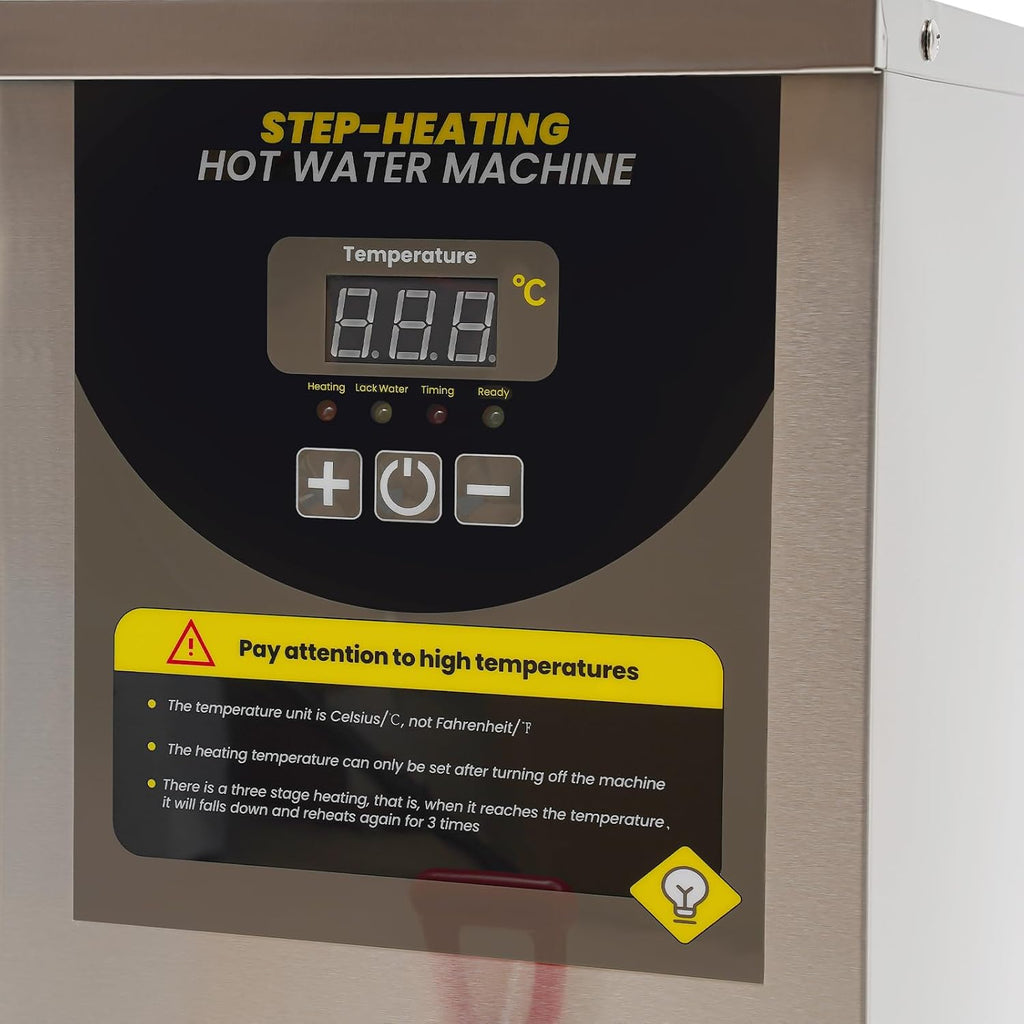 Electric Water Boiler Step-Heating Commercial Hot Water Dispenser,Large Capacity 35L/H Stainless Steel Electric Dispenser,8L 2KW Fast Heating for Tea Coffee Restaurant Hotel Office (Silver)