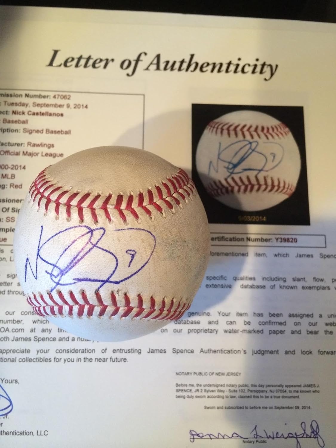 Nick Castellanos Signed Infield Single-4/2014-tigers Roy-mlb/jsa Authenticated- - MLB Autographed Game Used Baseballs