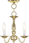 Livex Lighting 5009-02 Williamsburgh 3-Light Convertible Hanging Lantern/Ceiling Mount, Polished Brass
