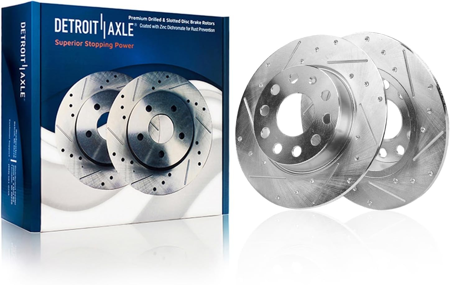 Detroit Axle - 1.4L Brake Kit for Volkswagen 2019-2020 Jetta, Drilled Slotted Brake Rotors Ceramic Brakes Pads Replacement : 11.34 inch Front and 10.71 inch Rear Rotors