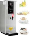 Electric Water Boiler Warmer 8L Water Boiler,Step-Heating Countertop Water Dispenser,LCD Display,Stainless Steel Hot Water Machine for Restaurant, Hotel, Office,Cafes Silver