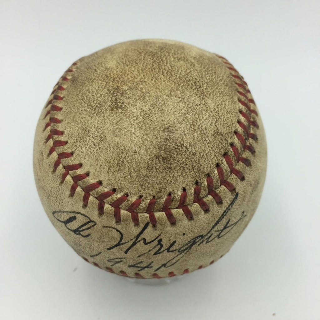 Rare 1941 AB Wright Single Signed Game Used Minor League Baseball JSA COA - MLB Game Used Baseballs