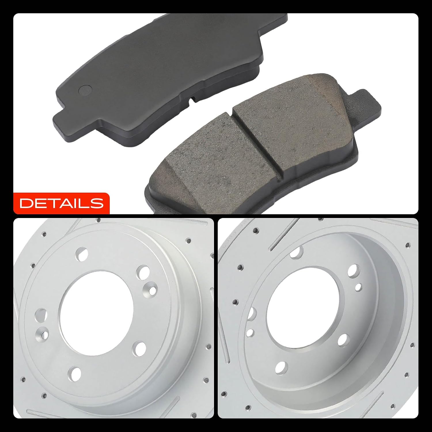 A-Premium 10.31″ (262mm) Rear Disc Brake Rotors + Ceramic Pads Kit Compatible with Select Hyundai and Kia Models - Elantra, Elantra Coupe/GT, For Veloster, Forte, Forte Koup, Forte5, Soul