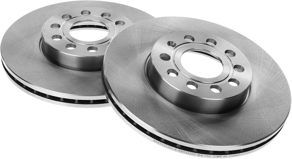 A-Premium Front Vented & Rear Solid Disc Brake Rotors + Ceramic Pads Kit Compatible with Select Volkswagen Models - Golf 2010/2012, For Jetta 2005-2010, Rabbit 2006-2009, 12-PC Set