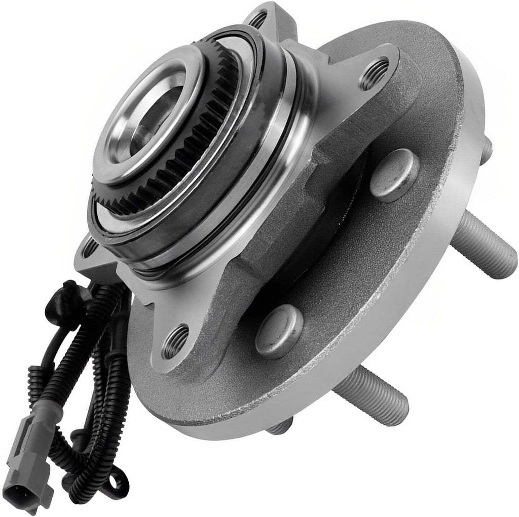 Detroit Axle - RWD Front Brake Kit for Ford 2018-2020 F-150 Drilled and Slotted Brake Rotors Ceramic Brake Pads Wheel Hub Bearings 2019 Replacement