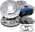 R1 Concepts Front and Rear Brake Kit Fits 2020 BMW 228i; 2016-2022 BMW X1; 2018-2022 BMW X2, Mini Cooper| Semi Met Pads, Drilled Slotted Rotors| Sensor Wire| 13.0' Front & 11.8' Rear