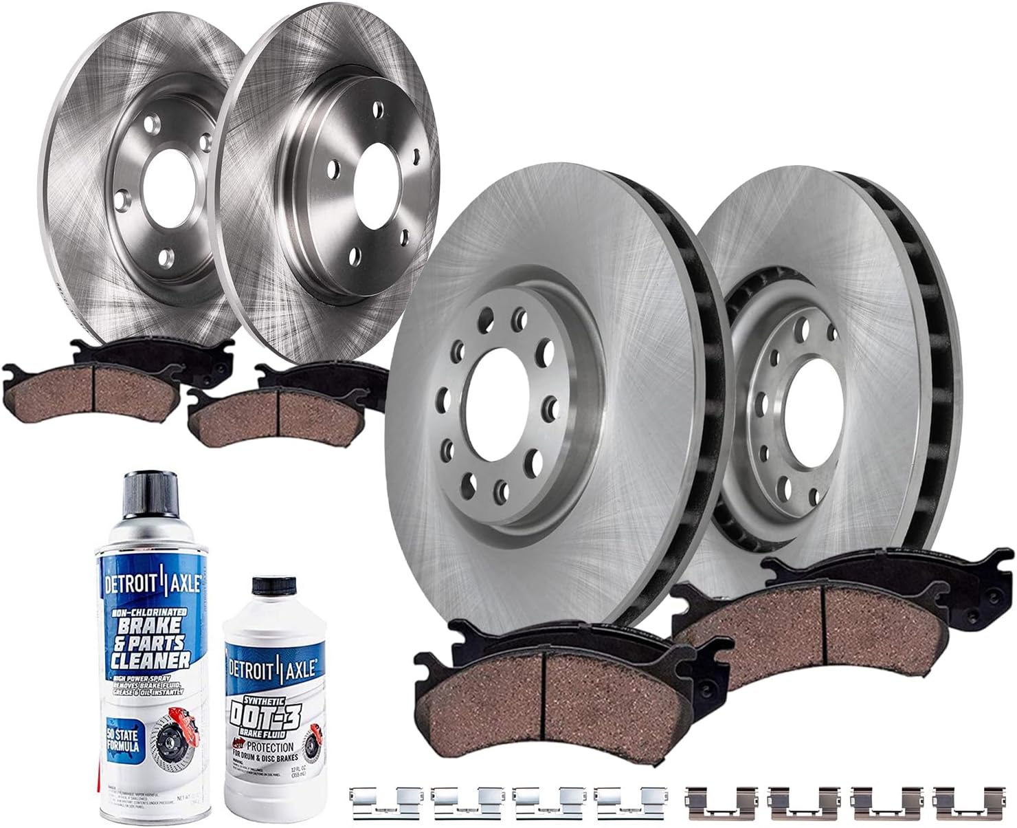 Detroit Axle - 10pc Brake Kit for 14-15 Chevy Cruze Volt 12-17 Buick Verano Orlando, Disc Brake Rotors Ceramic Brakes Pads Replacement: 11.81' inch Front and 11.50' inch Rear Rotors