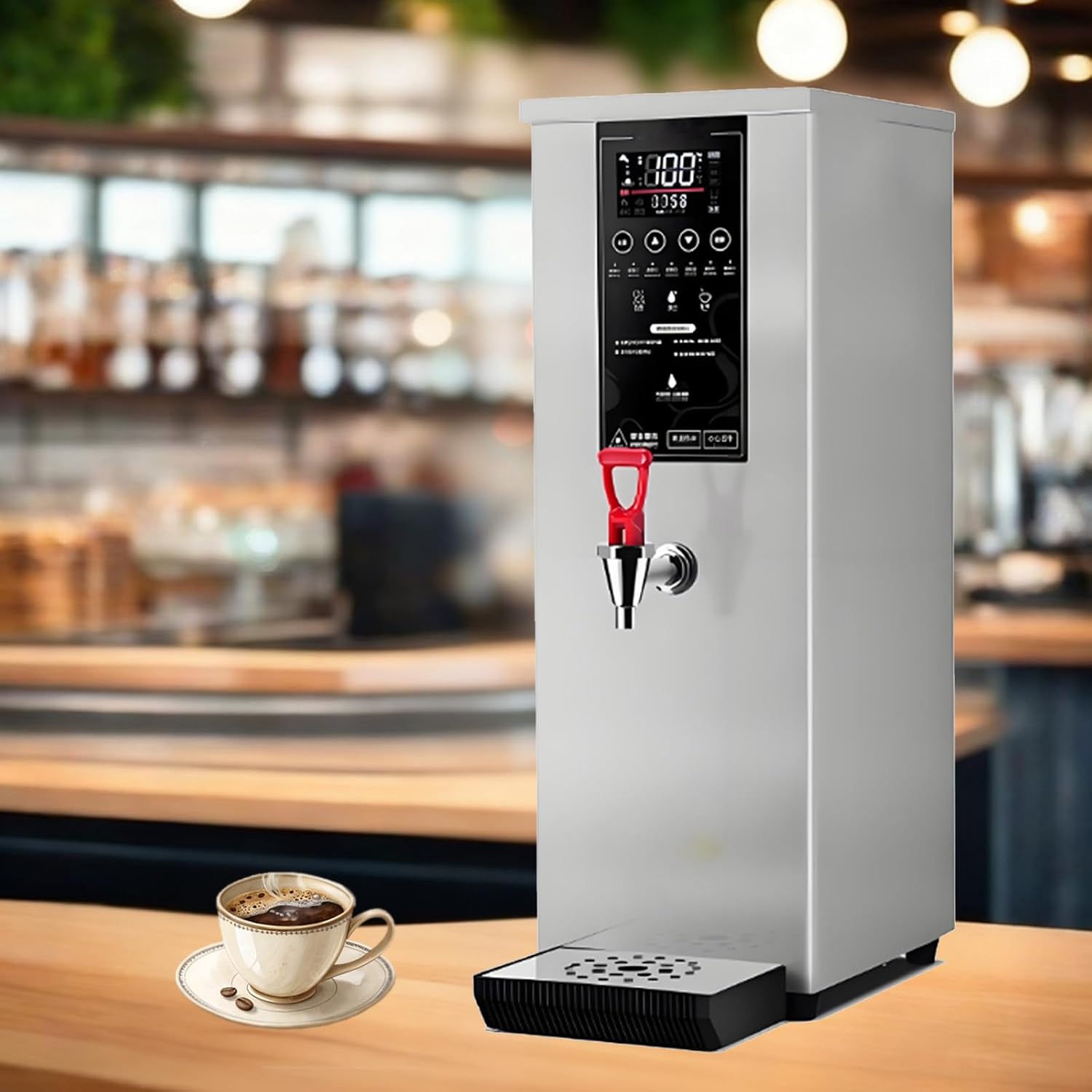 Step-Heating Commercial Hot Water Dispenser,Fast Heating Electric Water Heater, 60L/H Large Capacity Water Dispenser for Catering Party Coffee, Tea, Milk and Hot Drinks Making Silver