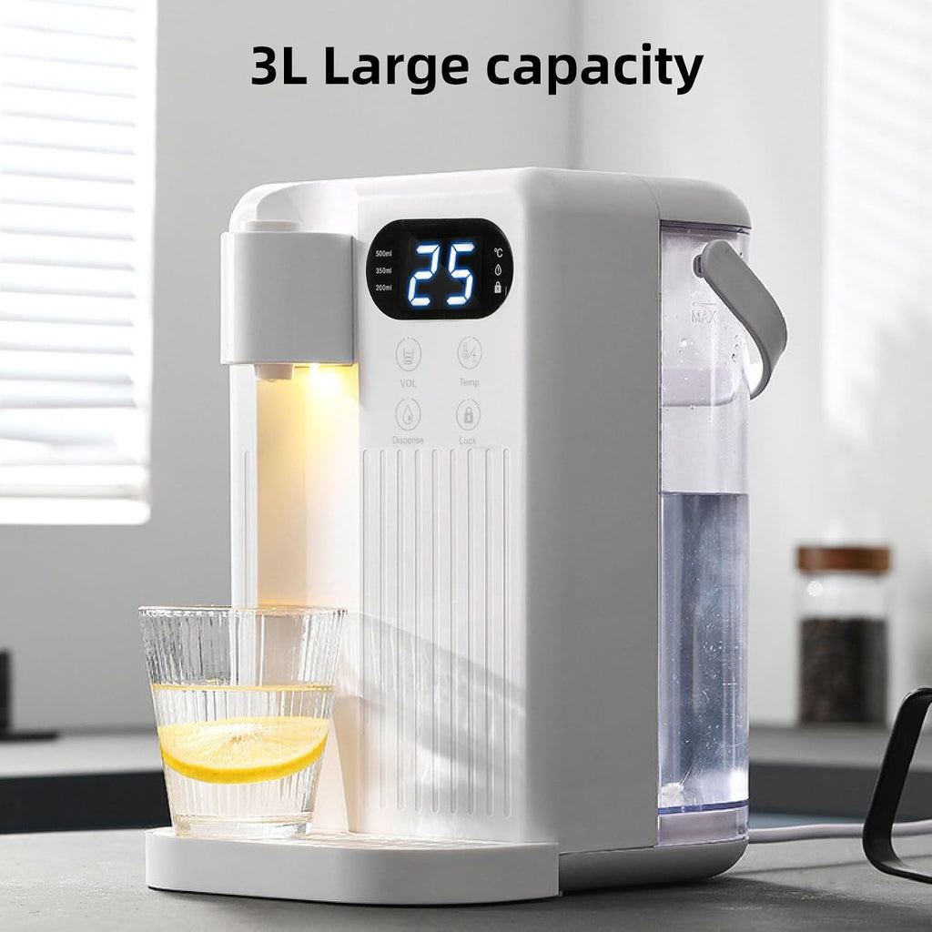 Instant Hot Water Dispenser, 3L Electric Tea Kettle with 12 Variable Presets Temperatures, 3s Quick Heating Large Water Boiler Maker with Child Lock, Antislip for Table Top (US