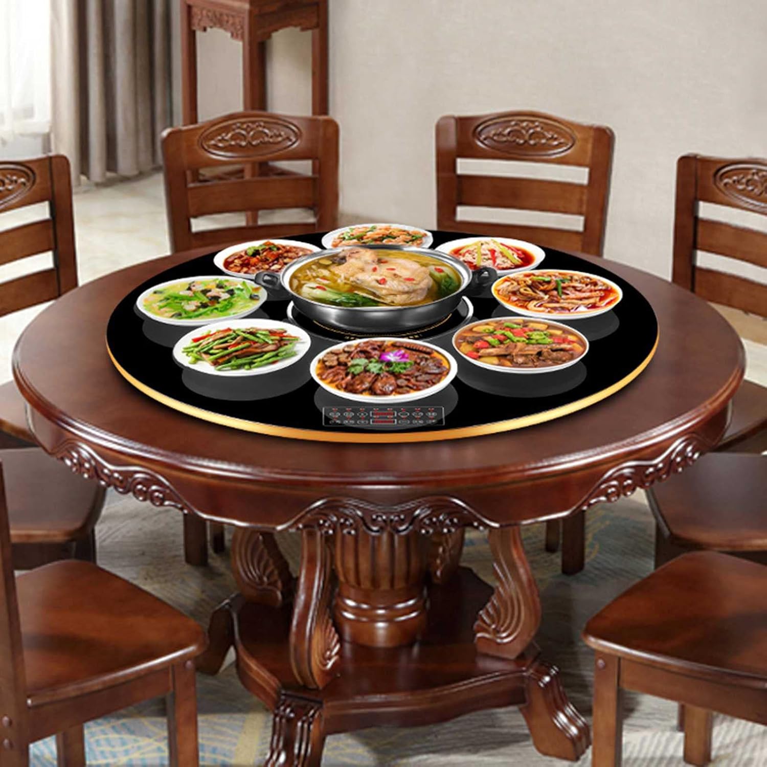 24' Electric Warming Tray, Multifunctional Hotplates with Adjustable Temperature and Touch,Tempered Glass Surface for Buffets Party, Parties,Dinners