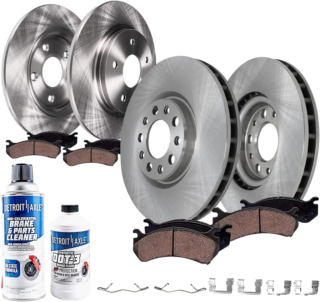 Detroit Axle - AWD Brake Kit for 2016 2017 2018 Buick Envision, Disc Brake Rotors Ceramic Brakes Pads with Hardware Replacement: 12.64' inch Front and 12.40' inch Rear Rotors