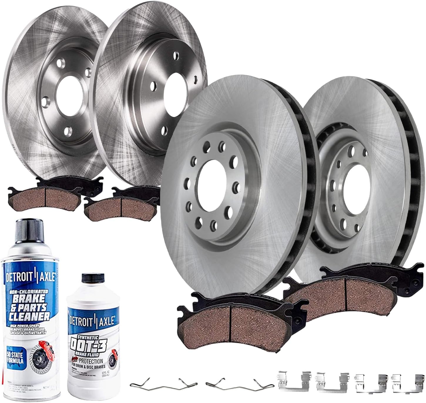 Detroit Axle - AWD Brake Kit for 2016 2017 2018 Buick Envision, Disc Brake Rotors Ceramic Brakes Pads with Hardware Replacement: 12.64' inch Front and 12.40' inch Rear Rotors