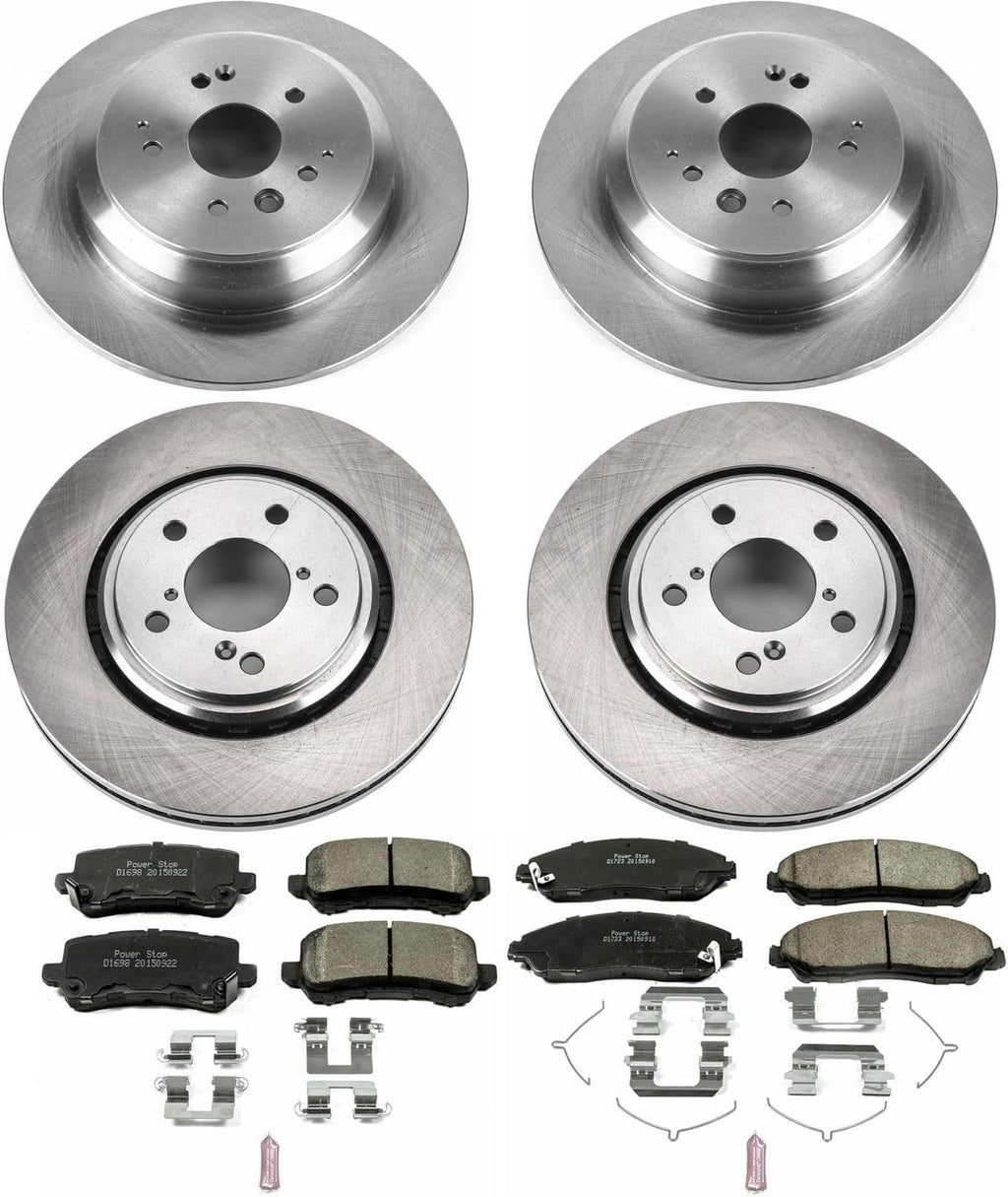 PowerStop Front and Rear Brake Kit for Acura MDX 2017-20 - Z17 Ceramic Brake Pads & Disc Rotors Replacement, KOE7922