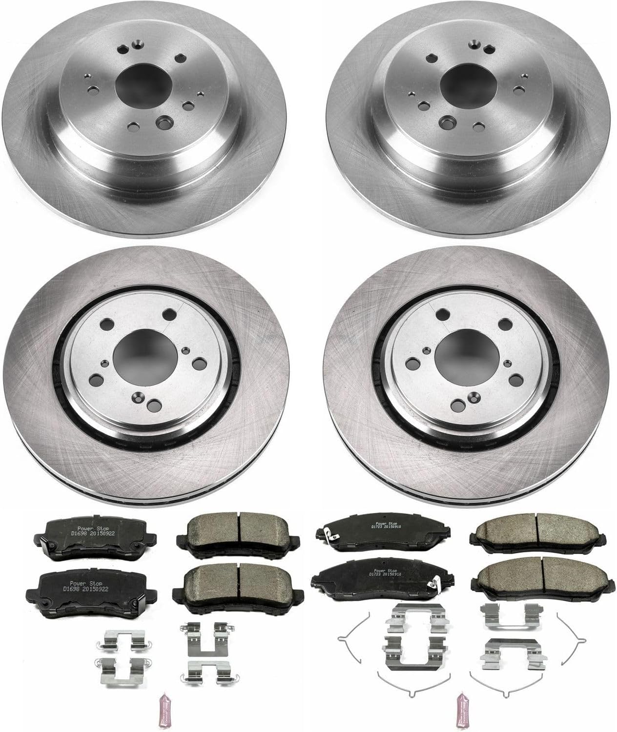 PowerStop Front and Rear Brake Kit for Acura MDX 2017-20 - Z17 Ceramic Brake Pads & Disc Rotors Replacement, KOE7922