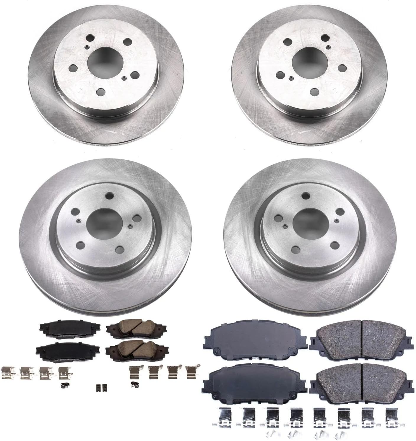 PowerStop Front and Rear Brake Kit for Lexus ES250 2021-24 |ES300h 2019-24 |ES350 2019-24 |UX200 2019-22 |UX250h 2019-24 |Avalon 2019-22 - Z17 Ceramic Brake Pads & Disc Rotors Replacement, KOE8348