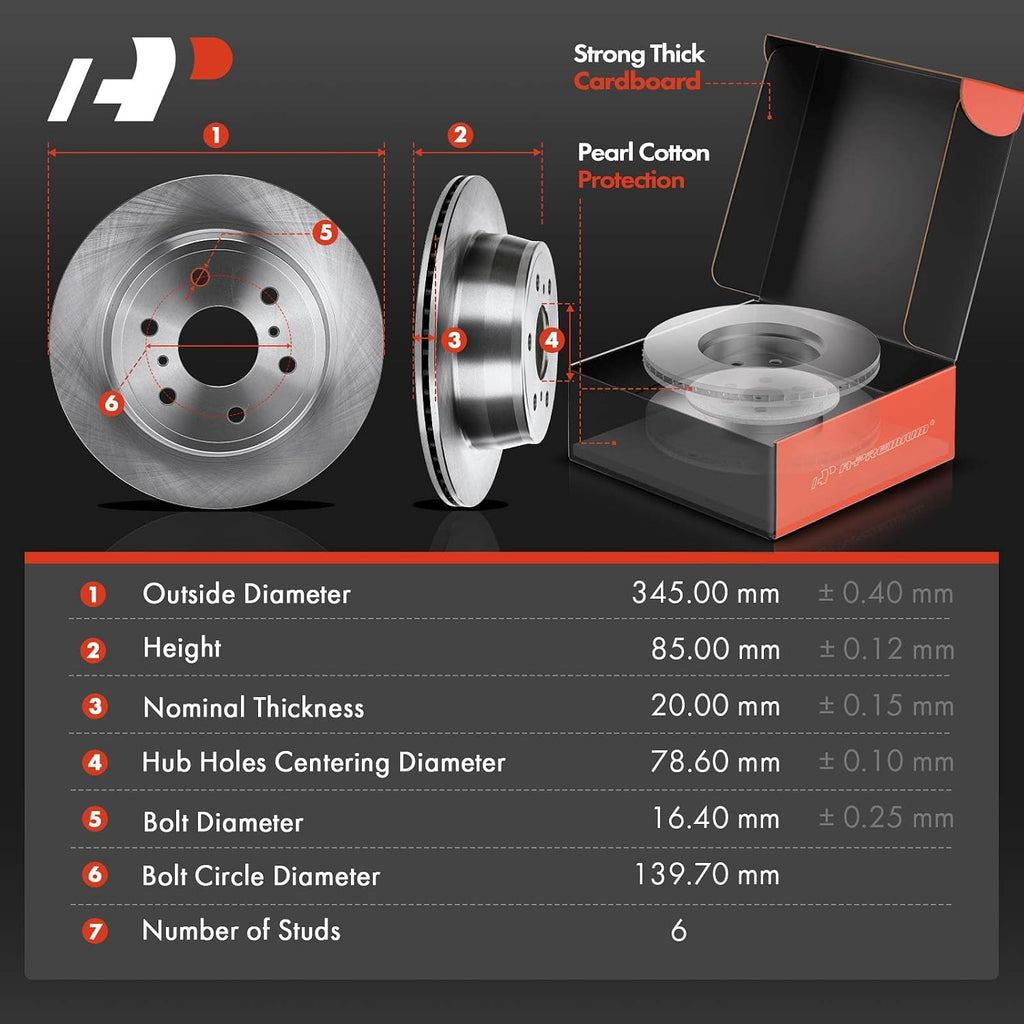 A-Premium Front & Rear Vented Disc Brake Rotors+Ceramic Pads Kit Compatible with Select Chevy, GMC and Cadillac Models - Escalade(ESV)/Suburban/Tahoe/Yukon(XL) 15-20, Silverado 1500/Sierra 1500 14-18