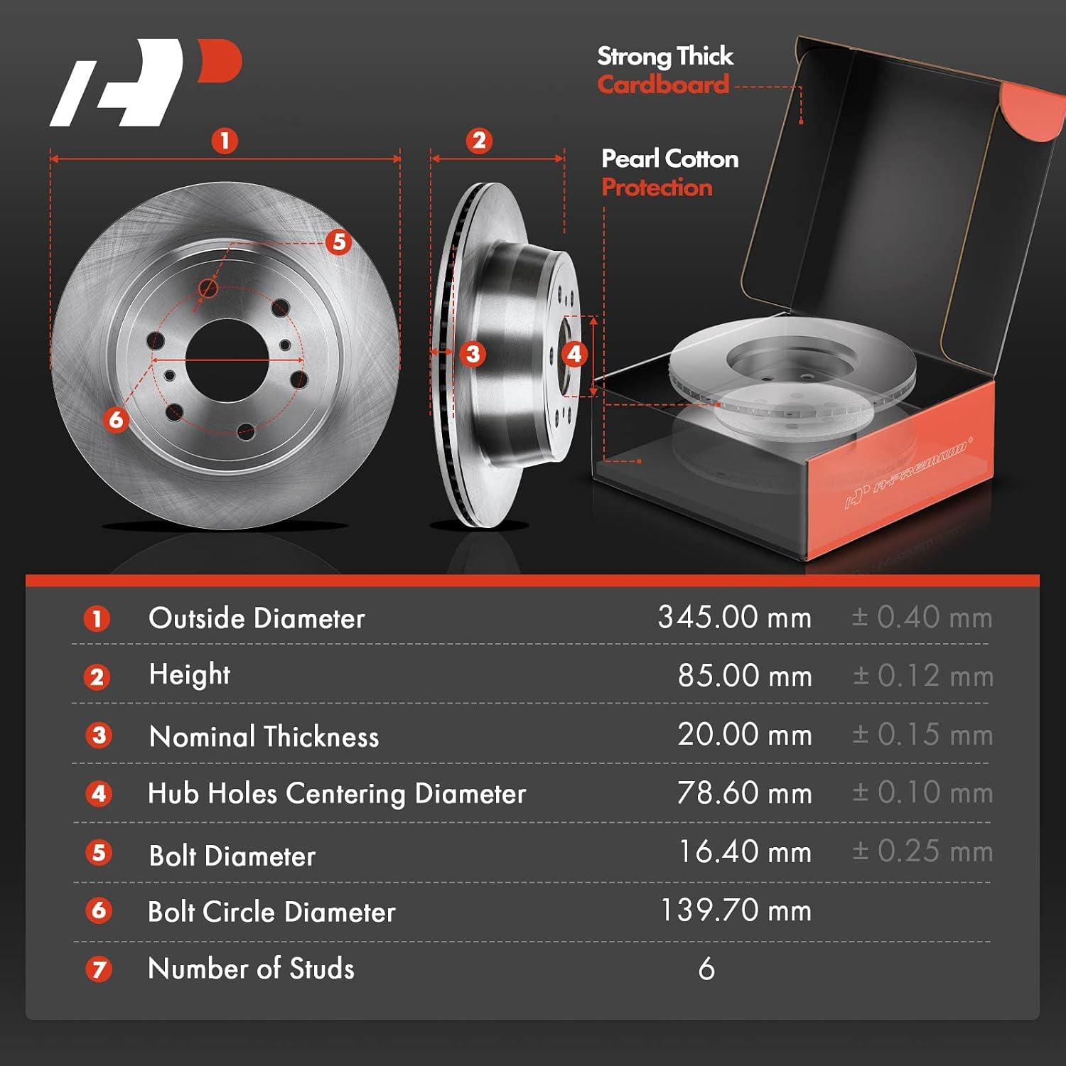 A-Premium Front & Rear Vented Disc Brake Rotors+Ceramic Pads Kit Compatible with Select Chevy, GMC and Cadillac Models - Escalade(ESV)/Suburban/Tahoe/Yukon(XL) 15-20, Silverado 1500/Sierra 1500 14-18