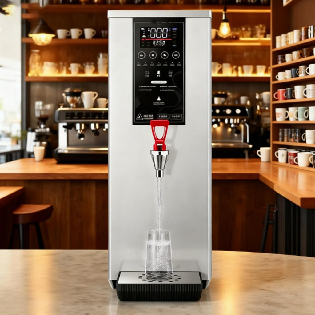Eletric Restaurant Water Boiler,Commercial Hot Water Dispenser,Digital Display Countertop Boiling Water Machine, 1000W Fast Heating for Restaurant, Home, Office Silver