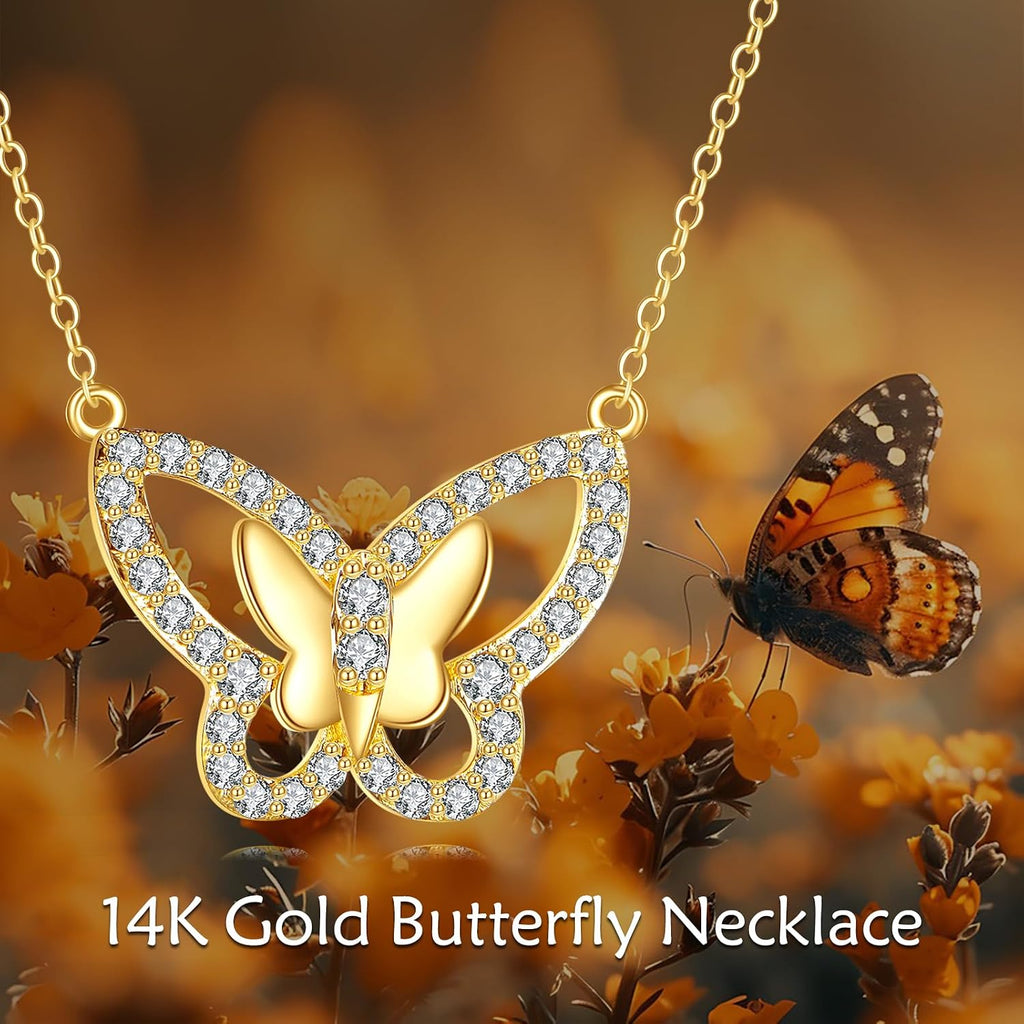 KECHO Christmas Gifts 14k Solid Gold Animals Necklace for Women Giraffe Bee Elephant Ladybug Koala Axolotl Horse Unicorn Cat Necklaces Pendant Jewelry Mothers Day Birthday for Mom Wife Friends