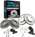 TRQ Front and Rear Brake Pad and Rotor Set Ceramic Compatible with 2004-2012 Mitsubishi Galant