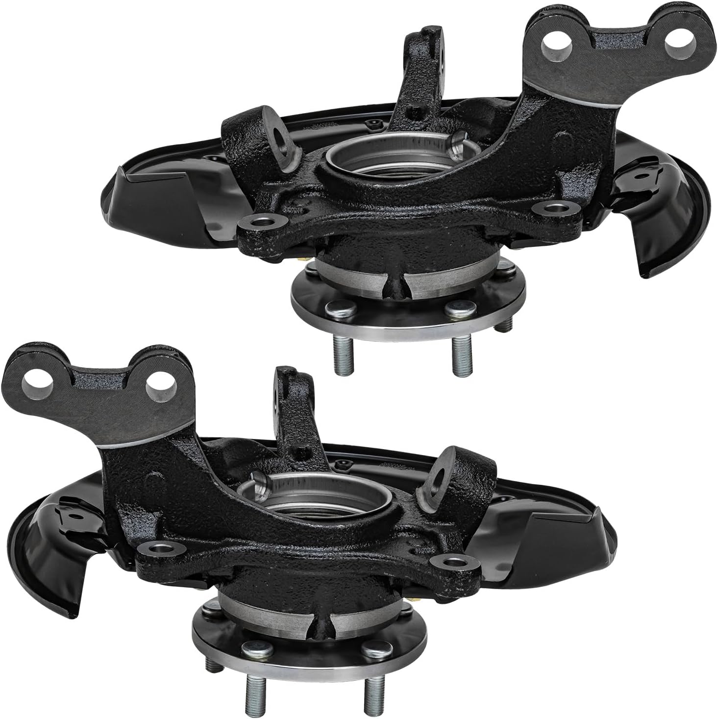 Detroit Axle - Front Brake Kit for Lexus RX350 RX450h Toyota Highlander, Steering Knuckles & Wheel Bearing Hubs Drilled & Slotted Brake Rotors Ceramic Brake Pads Disc Brake Calipers Replacement